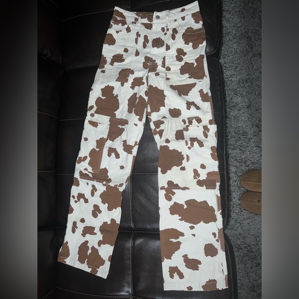 Cow print pants